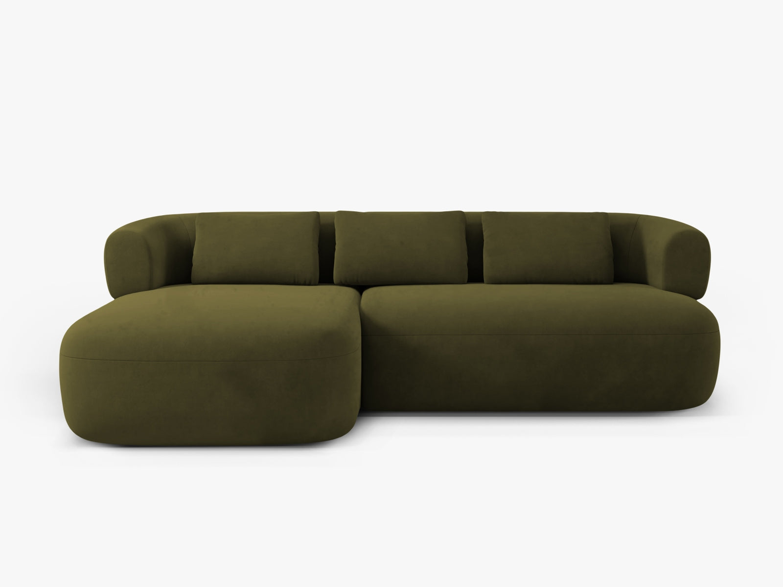 Jenny Velour Ecksofa links 5 Sitzer in Green präsentiert im Onlineshop von KAQTU Design AG. Ecksofa links ist von Micadoni