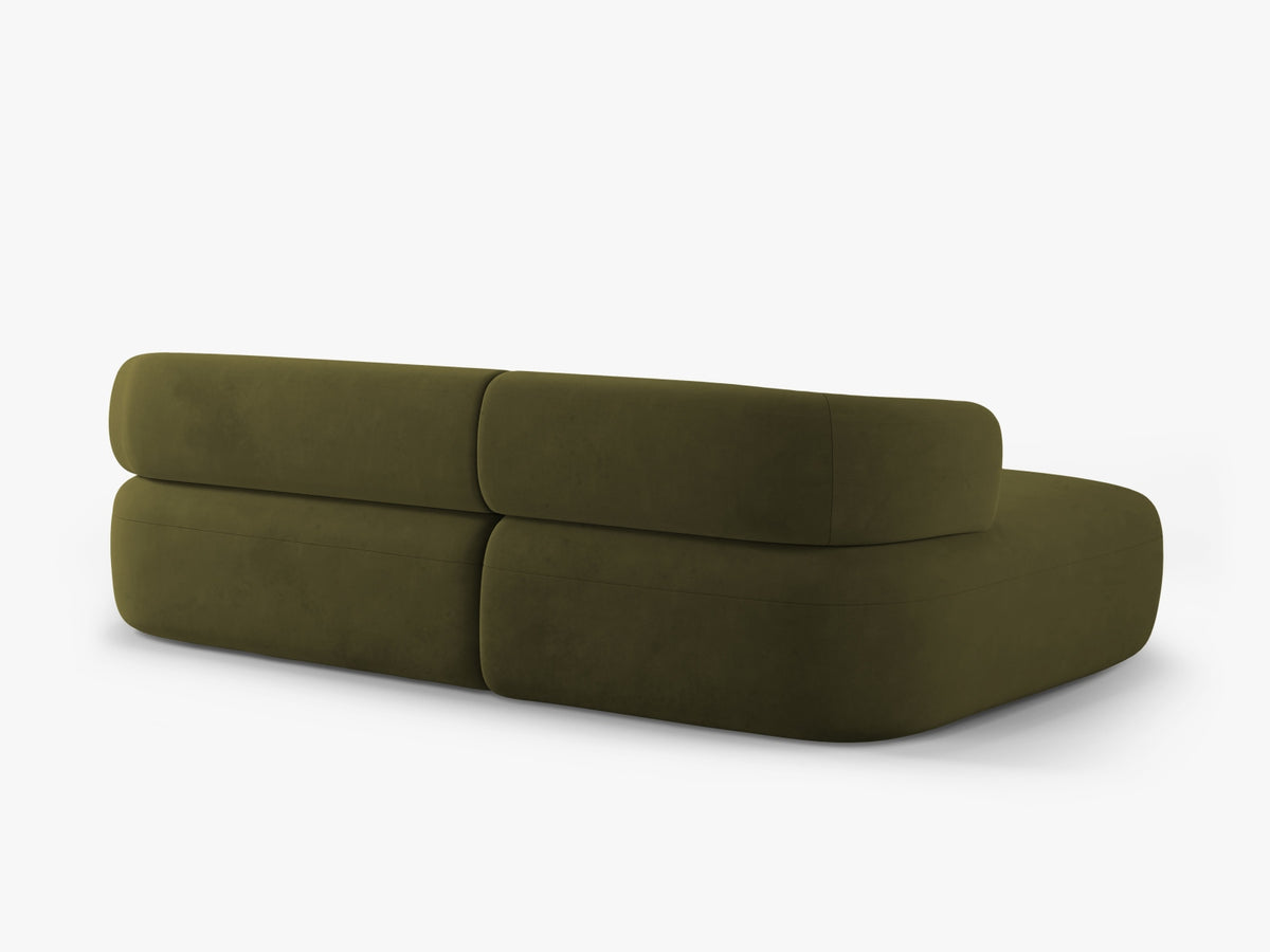 Jenny Velour Ecksofa links 5 Sitzer in Green-Salvador präsentiert im Onlineshop von KAQTU Design AG. L-Sofa links ist von Micadoni