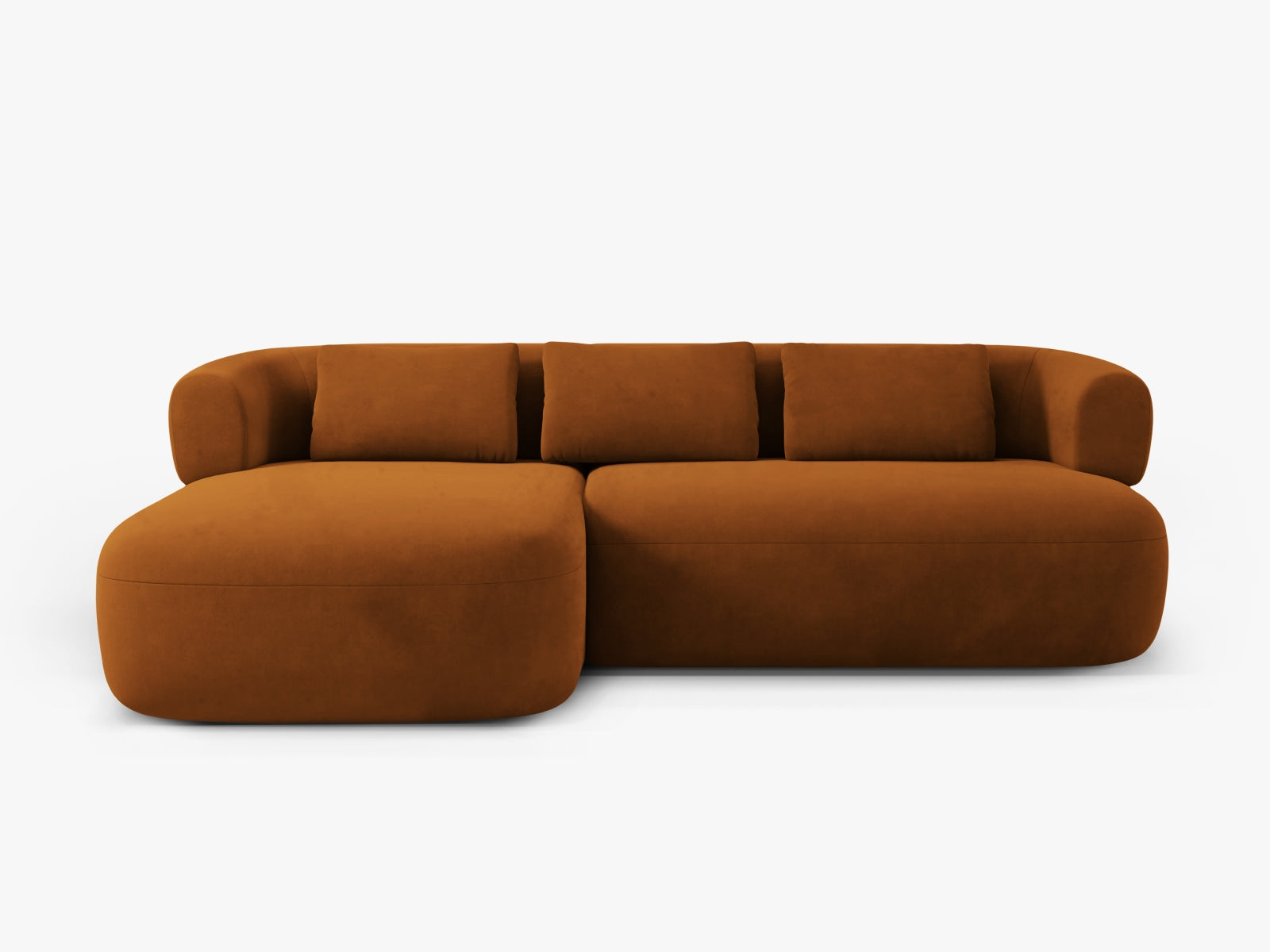 Jenny Velour Ecksofa links 5 Sitzer in Terracotta-Salvador präsentiert im Onlineshop von KAQTU Design AG. L-Sofa links ist von Micadoni