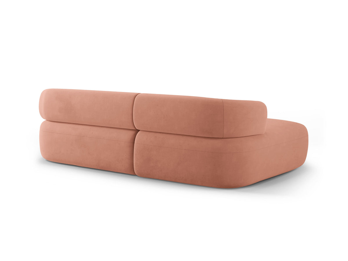 Jenny Velour Ecksofa links 5 Sitzer in Pink-Salvador präsentiert im Onlineshop von KAQTU Design AG. L-Sofa links ist von Micadoni