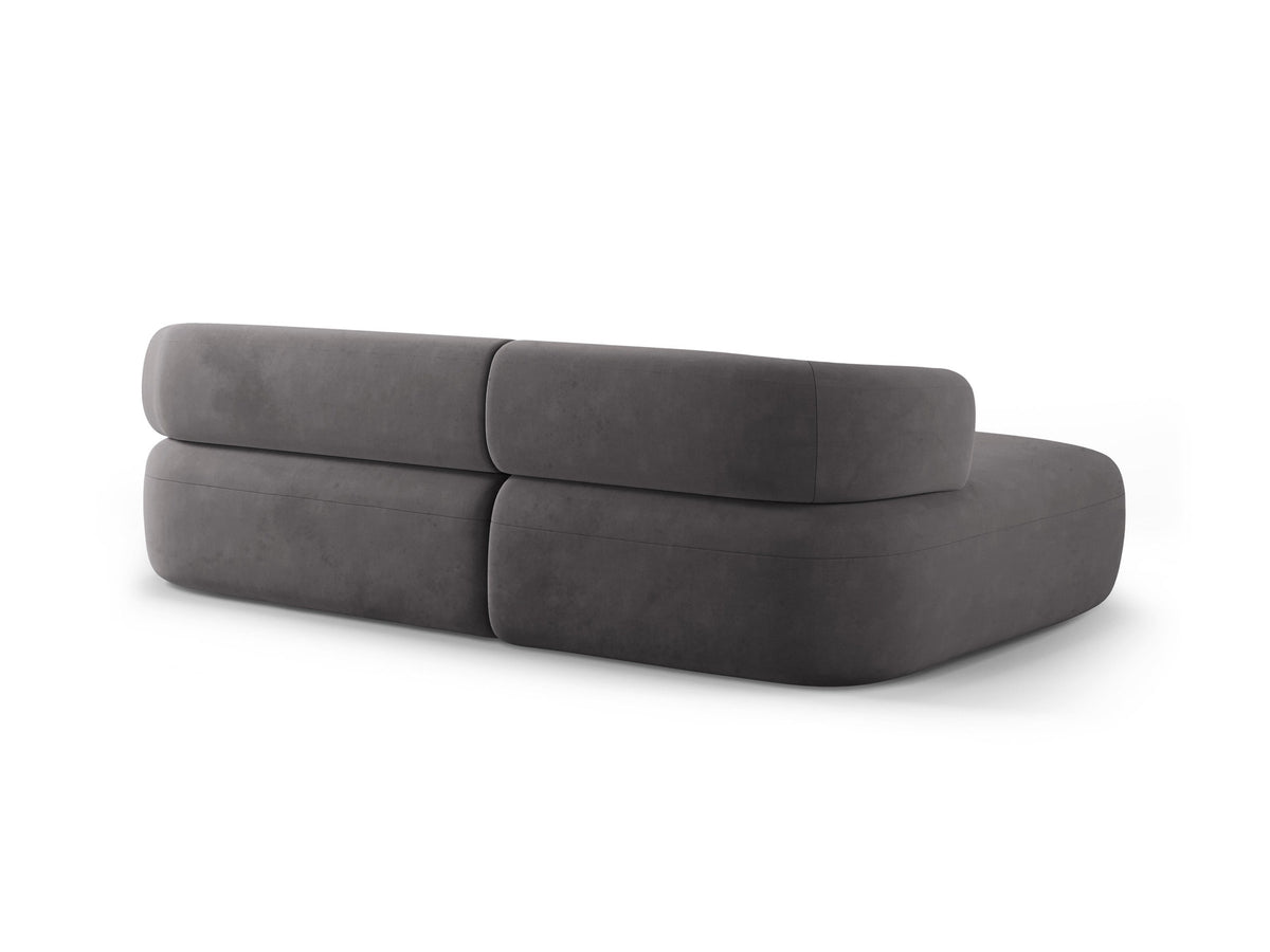 Jenny Velour Ecksofa links 5 Sitzer in Dark Grey-Salvador präsentiert im Onlineshop von KAQTU Design AG. L-Sofa links ist von Micadoni