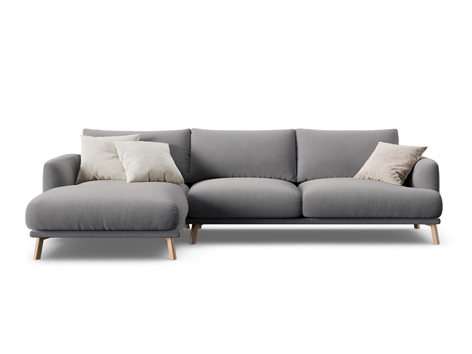 4-Sitzer Ecksofa links Naomi in Grey-Salvador präsentiert im Onlineshop von KAQTU Design AG. Ecksofa links ist von Micadoni