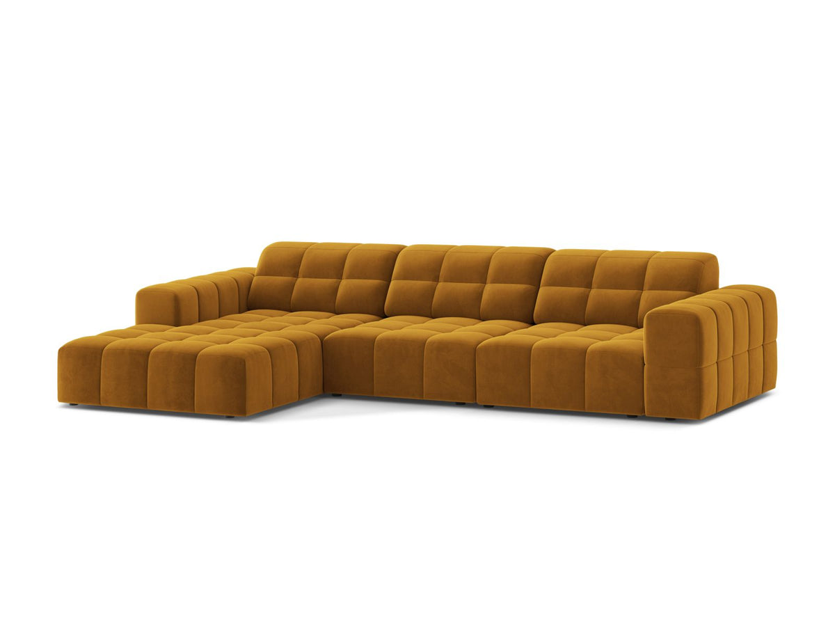 4-Sitzer Ecksofa links Jennifer in Yellow-Bluvel präsentiert im Onlineshop von KAQTU Design AG. Ecksofa links ist von Micadoni