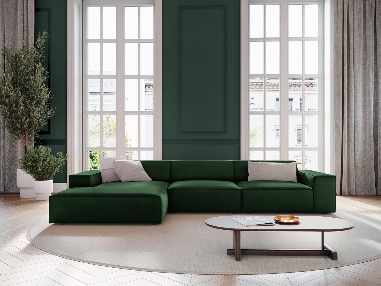 Entdecken Sie das Jodie Velour Ecksofa links von Micadoni – ein stilvolles 4-Sitzer Sofa, das Komfort und Eleganz in Ihr Zuhause bringt.