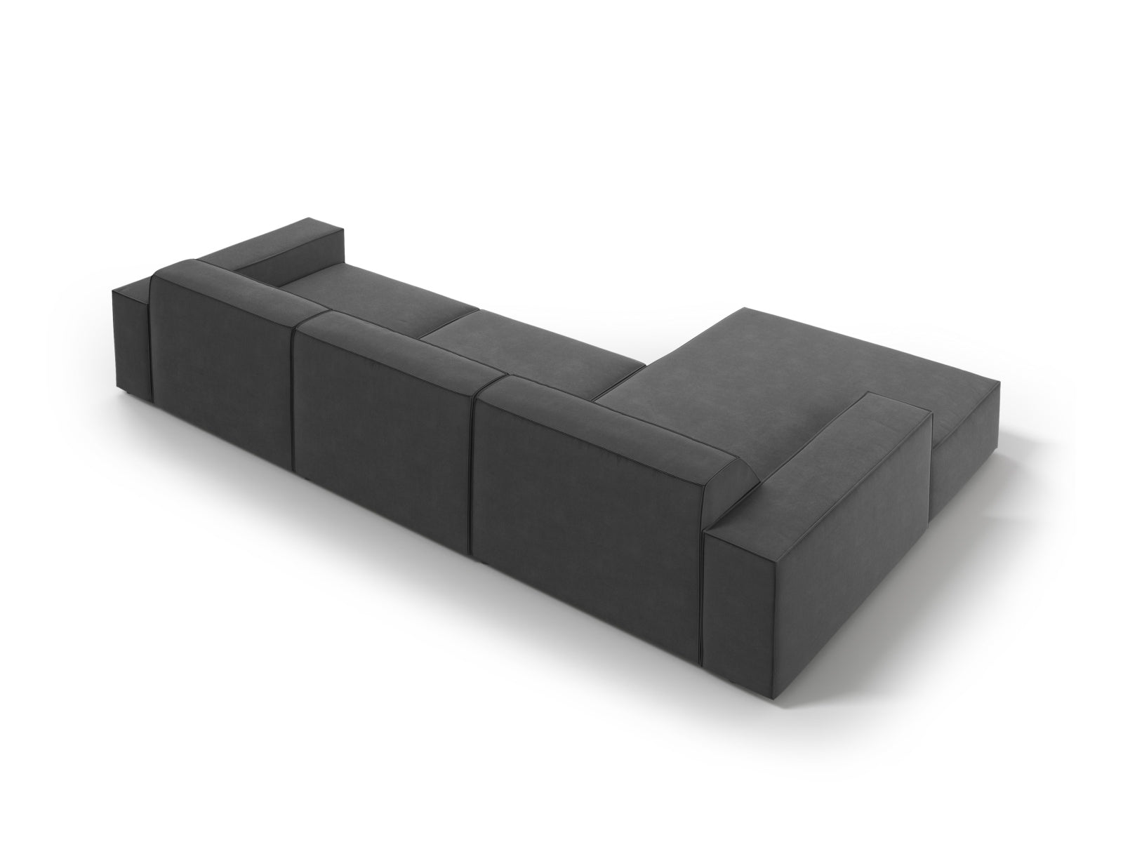 Erleben Sie das Jodie Velour Ecksofa links von Micadoni – ein elegantes, modulares 4-Sitzer Sofa, das Komfort und Stil perfekt kombiniert.