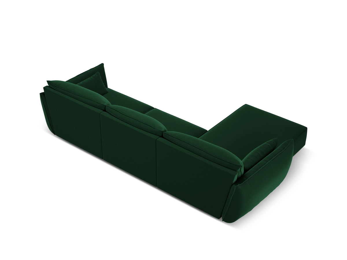 Kaelle Velour Ecksofa links 4 Sitzer in Bottle Green-Bluvel präsentiert im Onlineshop von KAQTU Design AG. L-Sofa links ist von Micadoni