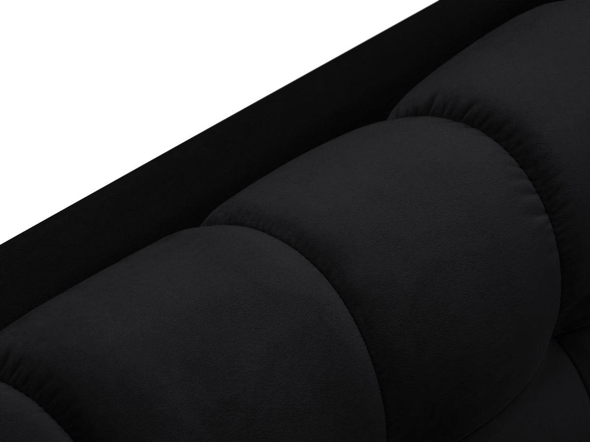 Mamaia Velour Ecksofa links 5 Sitzer in Black/Schwarz-Bluvel präsentiert im Onlineshop von KAQTU Design AG. L-Sofa links ist von Micadoni