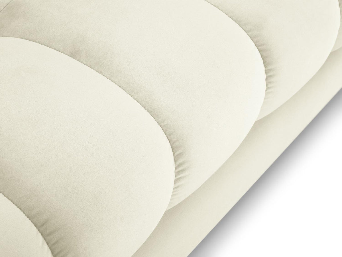 Mamaia Velour Ecksofa links 5 Sitzer in Light Beige/Schwarz-Bluvel präsentiert im Onlineshop von KAQTU Design AG. L-Sofa links ist von Micadoni