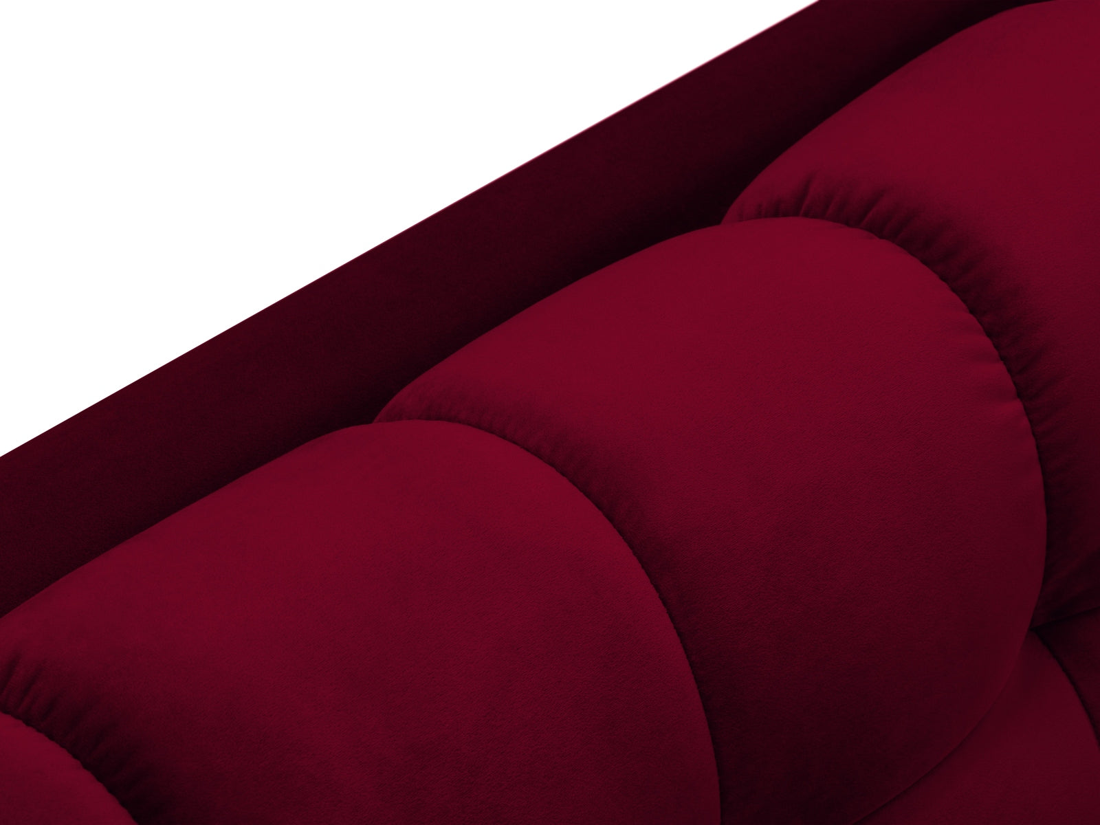 Elegantes Mamaia Velour Ecksofa links, 5-Sitzer von Micadoni, bietet eine perfekte Kombination aus zeitgemäßem Design und gemütlicher Sitzfläche.