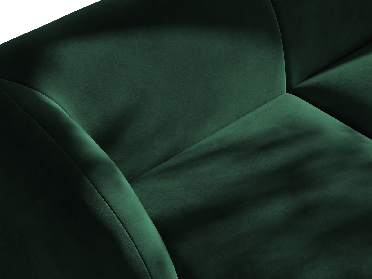 Miley Linkes Ecksofa von Micadoni, L-Sofa links in Dunkelbeige mit Bluvel-Stoffbezug und schwarzen Kunststoffbeinen, Frontalansicht.