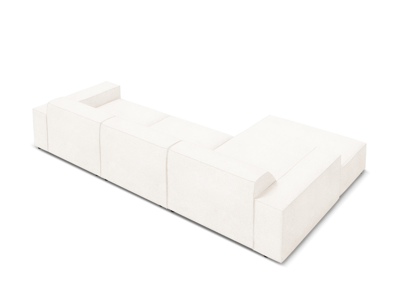 Erleben Sie das Jodie Boucle Ecksofa links von Micadoni – ein stilvolles 4-Sitzer Sofa, das durch seine modulare Bauweise und hochwertigen Materialien besticht.