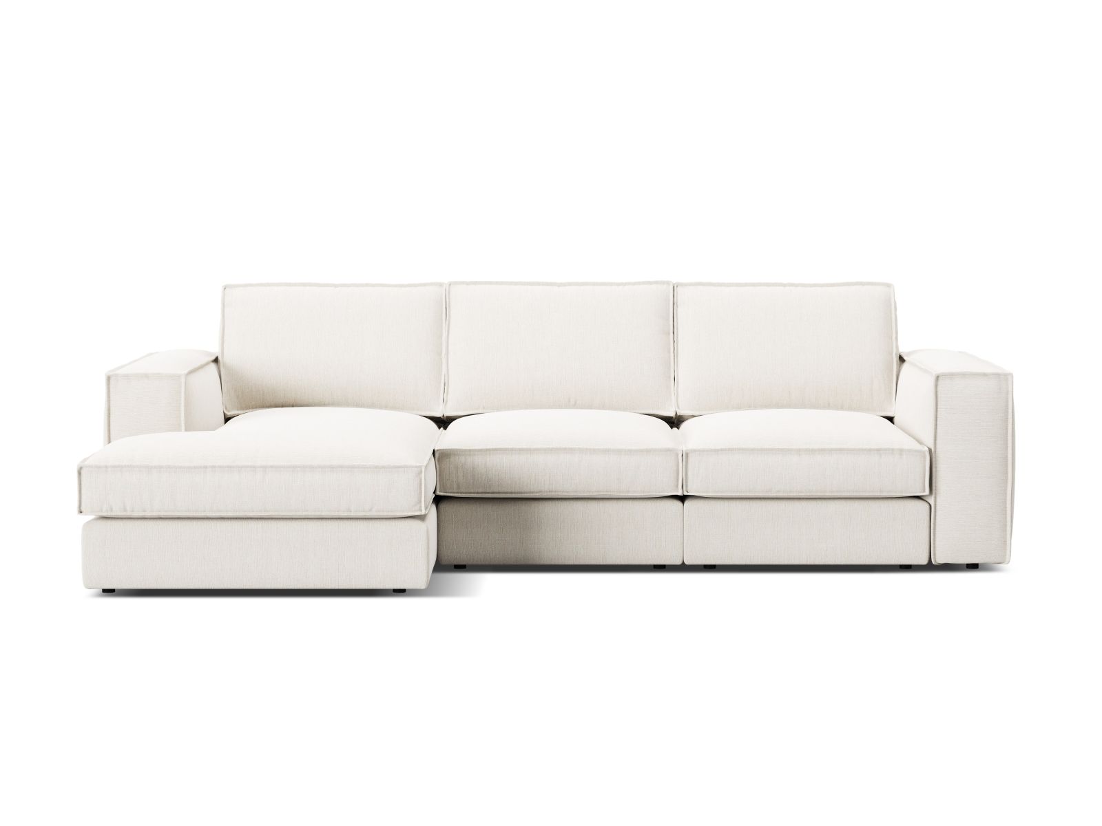 3-Sitzer Ecksofa links modular Pola in White-Babel präsentiert im Onlineshop von KAQTU Design AG. Ecksofa links ist von Micadoni
