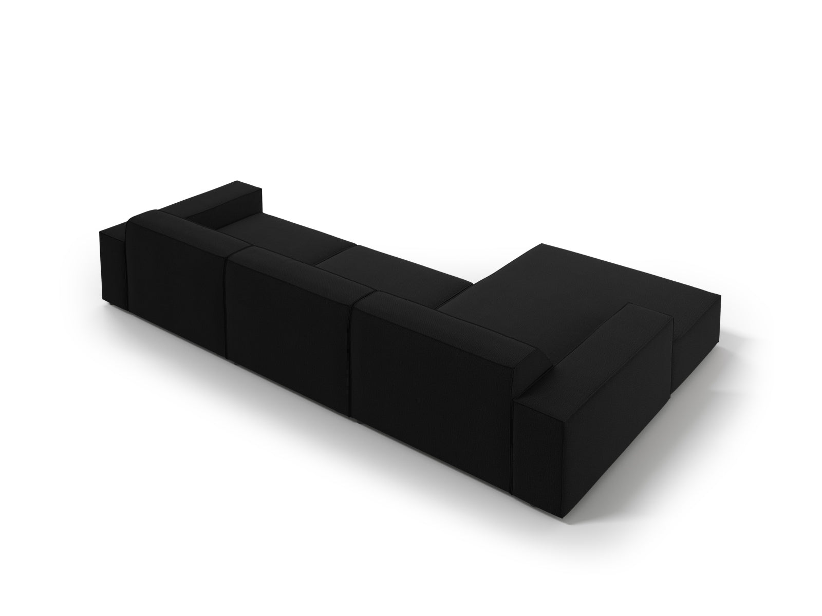 Modernes, flexibles Ecksofa Jodie in edlem Schwarz, perfekt für gesellige Runden. 4-Sitzer von Micadoni für stilvolle Wohnatmosphäre.