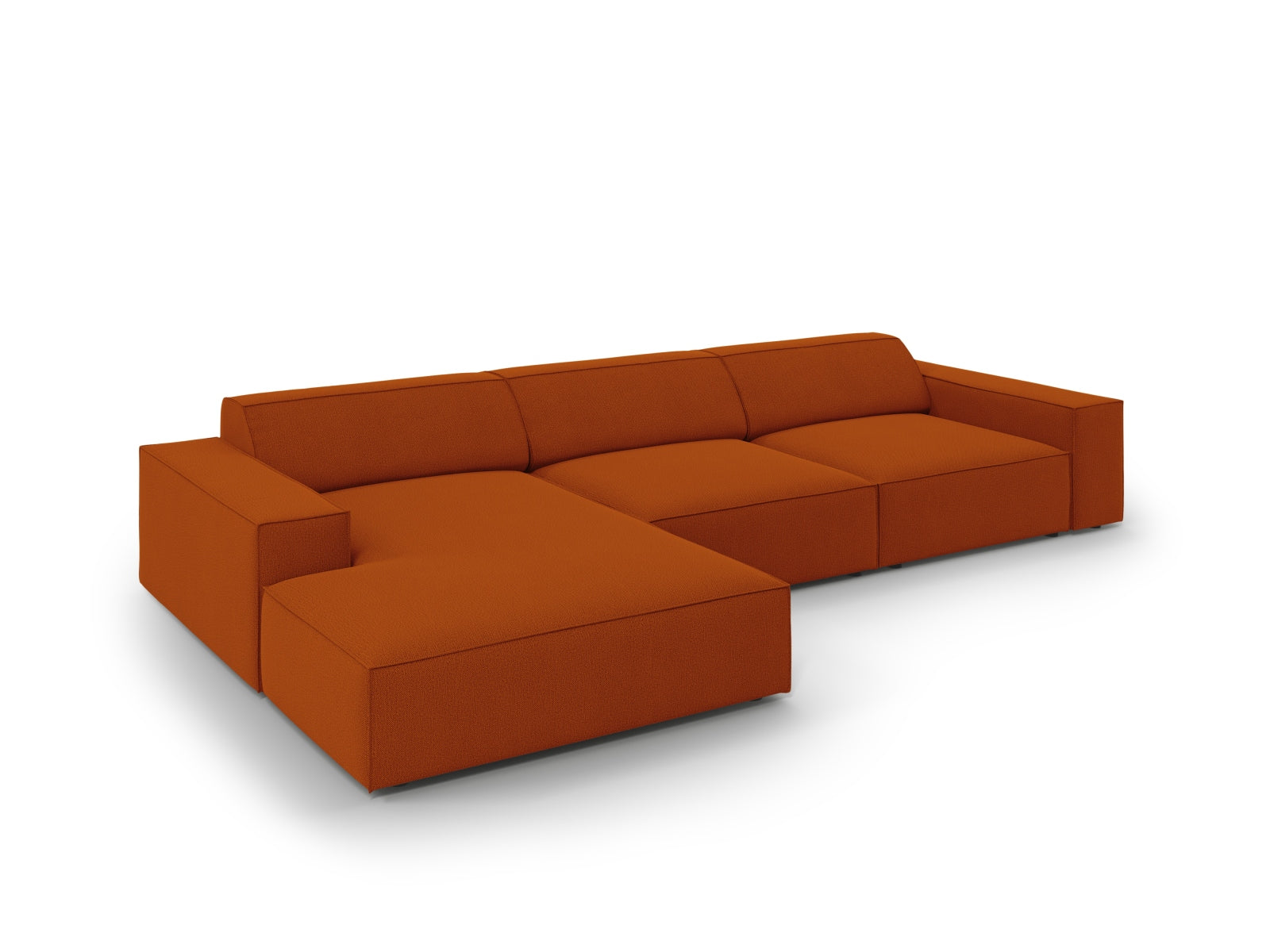 Stylisches, terracotta-farbenes Ecksofa von Micadoni, ideal für 4 Personen, bietet flexibles, modulares Design und hervorragenden Komfort.