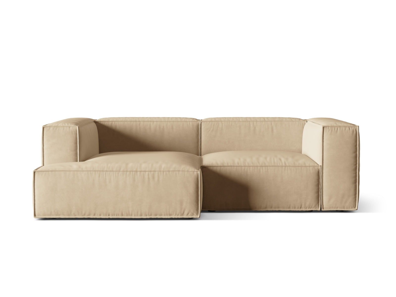 Nuria Velour Modular Ecksofa links 3 Sitzer in Nude präsentiert im Onlineshop von KAQTU Design AG. Ecksofa links ist von Micadoni