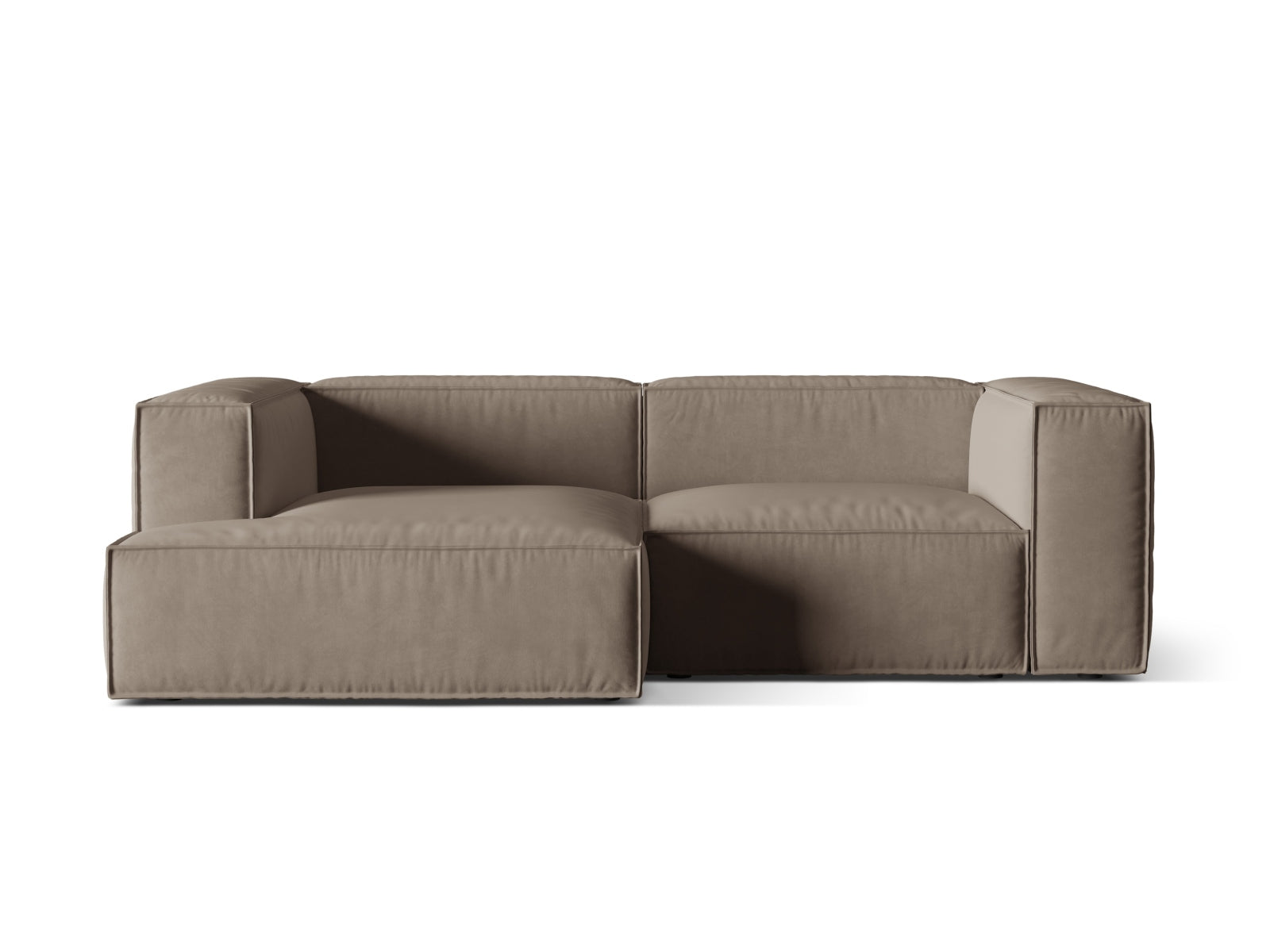Nuria Velour Modular Ecksofa links 3 Sitzer in Warm grey präsentiert im Onlineshop von KAQTU Design AG. Ecksofa links ist von Micadoni