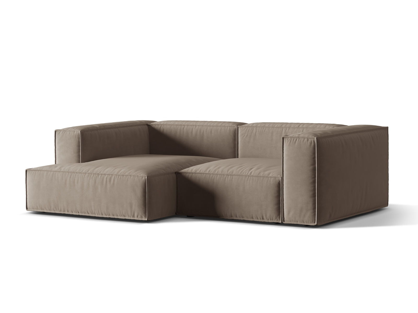 Entdecken Sie das elegante Nuria Velour Modular Ecksofa links 3 Sitzer von Micadoni – ideal für stilvolle Wohnräume und höchsten Sitzkomfort.