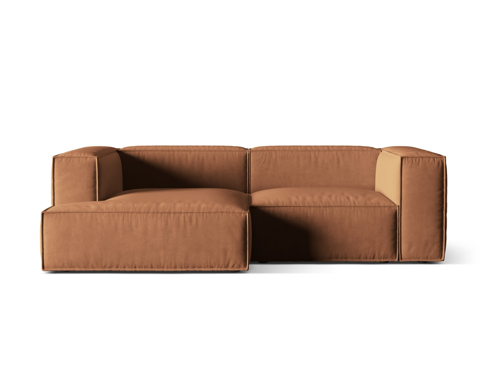 Nuria Velour Modular Ecksofa links 3 Sitzer in Honey präsentiert im Onlineshop von KAQTU Design AG. Ecksofa links ist von Micadoni
