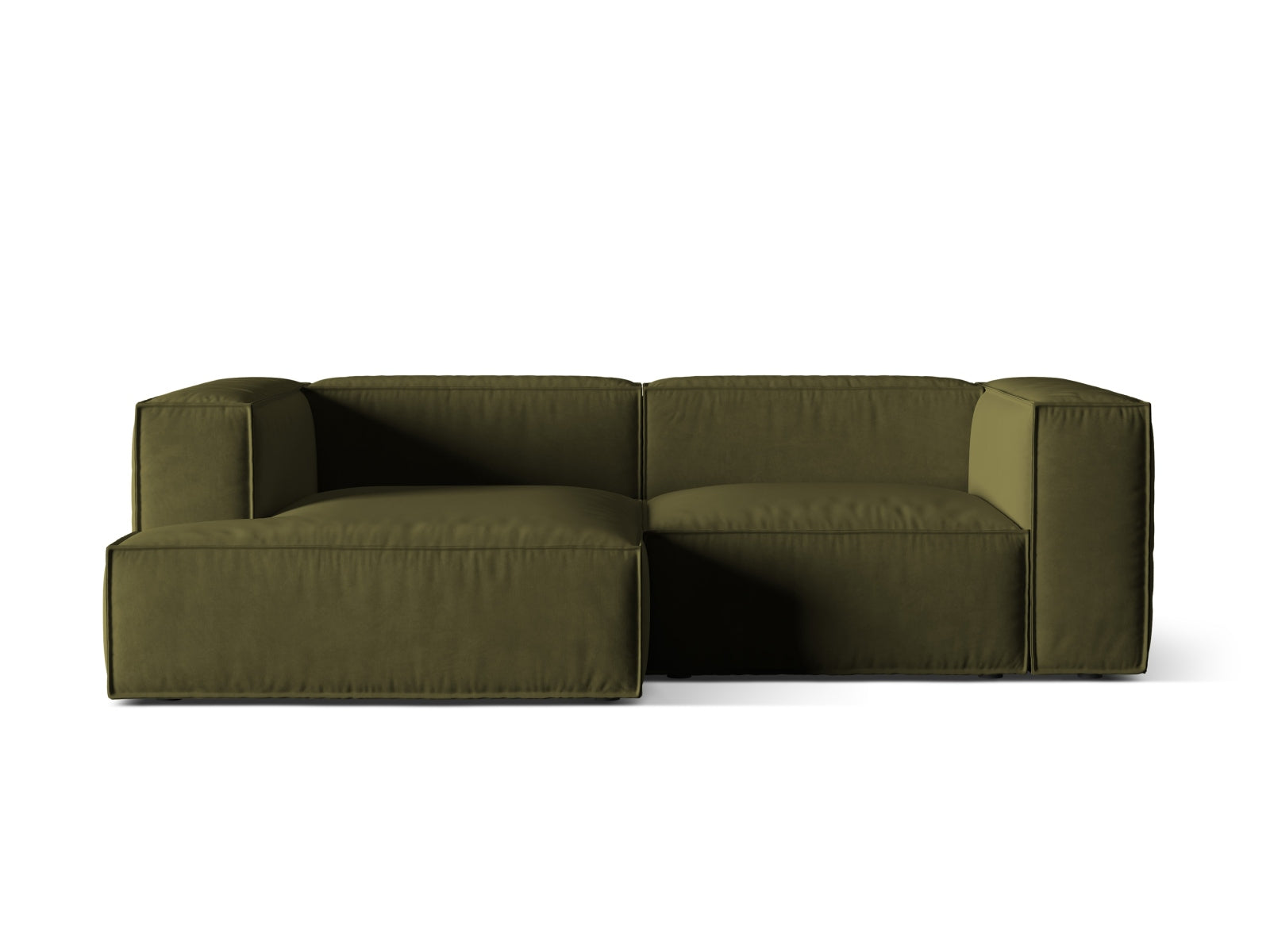 Nuria Velour Modular Ecksofa links 3 Sitzer in Moss Green Melange-Paris präsentiert im Onlineshop von KAQTU Design AG. L-Sofa links ist von Micadoni
