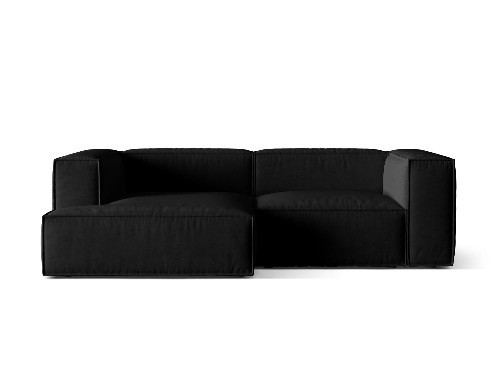 Nuria Velour Modular Ecksofa links 3 Sitzer in Black präsentiert im Onlineshop von KAQTU Design AG. Ecksofa links ist von Micadoni