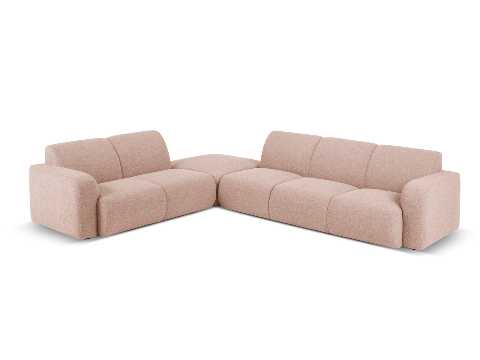 Molino Boucle Ecksofa links 6 Sitzer in Powder Pink-Baloo präsentiert im Onlineshop von KAQTU Design AG. Ecksofa links ist von Micadoni