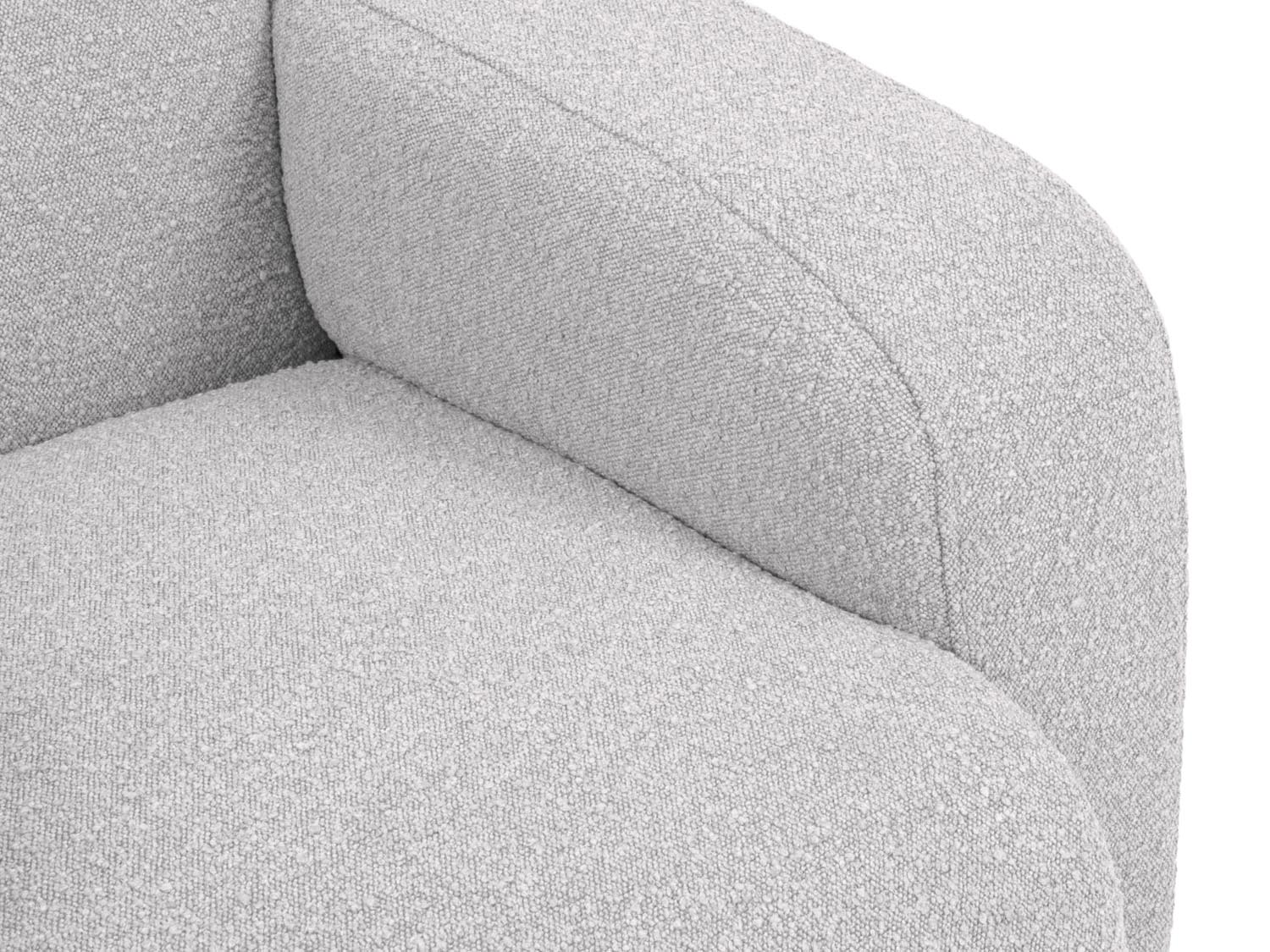 Modernes 6-Sitzer Ecksofa Molino Boucle links in zeitlosem Grau, ideal für gemütliche Zusammenkünfte und geschmackvolle Einrichtung.
