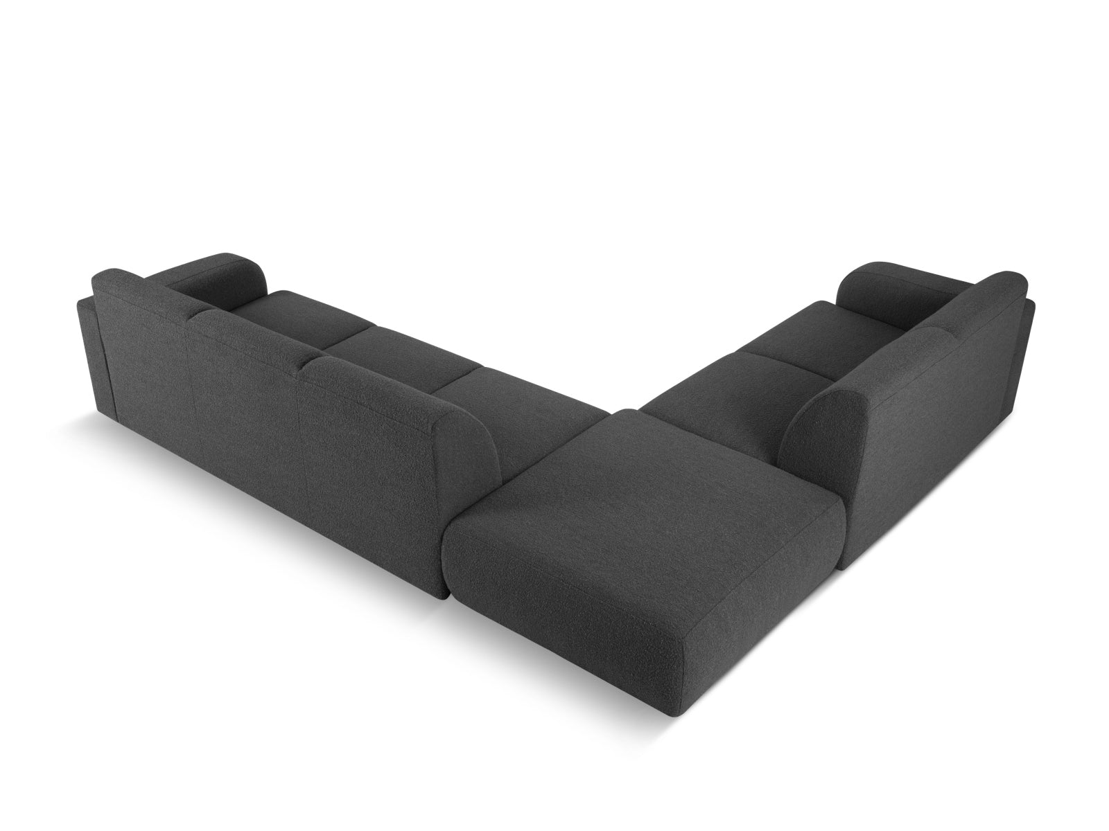 Erleben Sie das Molino Boucle Ecksofa links für 6 Personen von Micadoni – ein modernes Design, das Komfort und Funktionalität vereint.