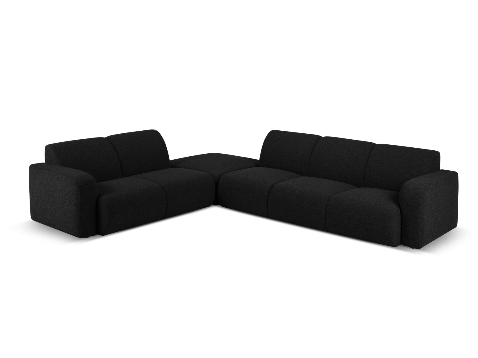 Molino Boucle Ecksofa links 6 Sitzer in Black-Baloo präsentiert im Onlineshop von KAQTU Design AG. Ecksofa links ist von Micadoni