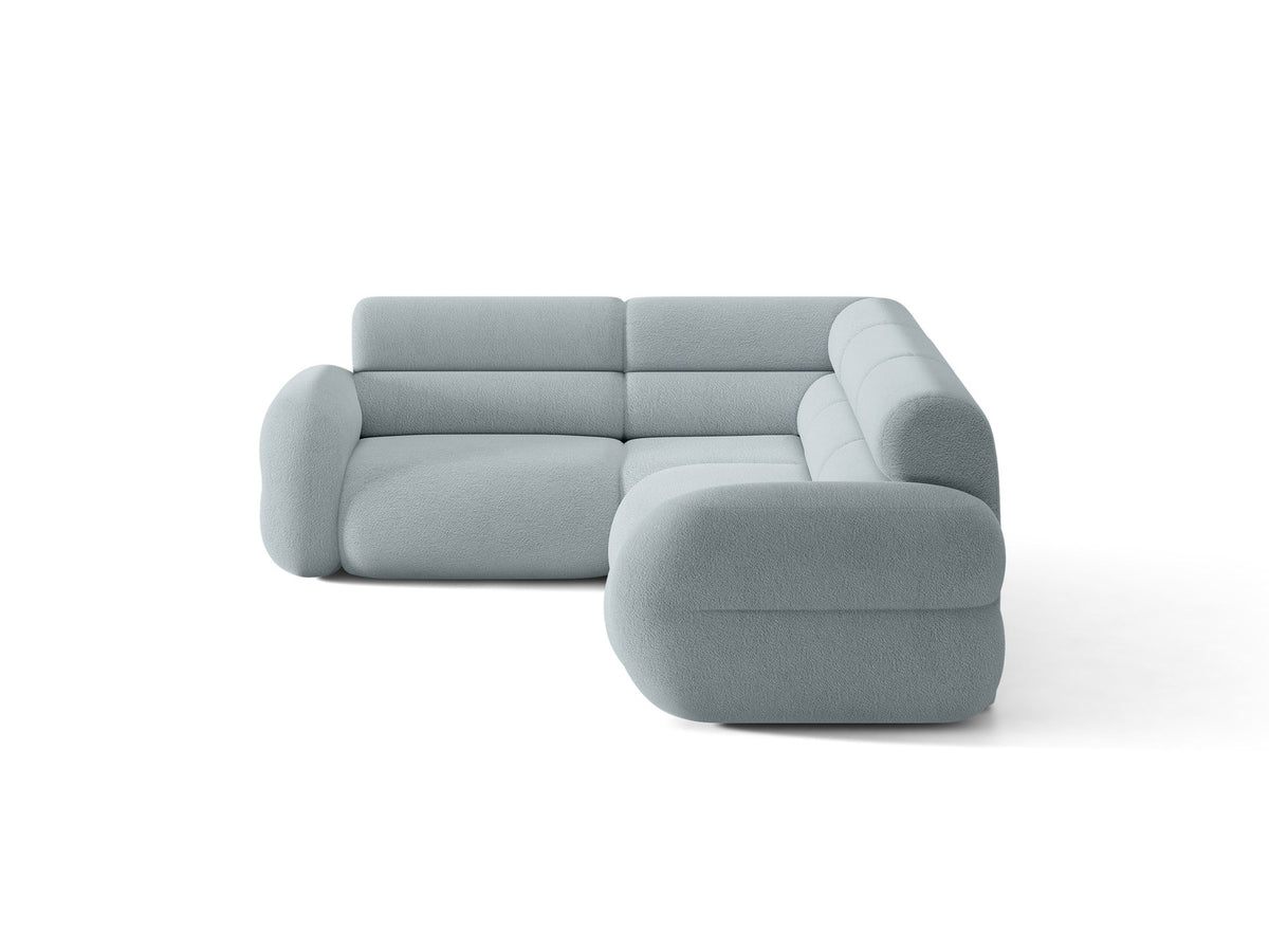 Micadoni Neo Linkes Ecksofa in Dunklem Olivgrün, L-Sofa links mit tiefer Sitzfläche, hoher Rückenlehne und schwarzen Kunststoffbeinen.