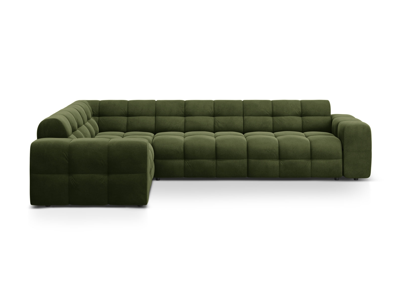 Kendal Velour links Ecksofa 6 Sitzer in Army Green-Magic Velvet präsentiert im Onlineshop von KAQTU Design AG. Ecksofa links ist von Micadoni