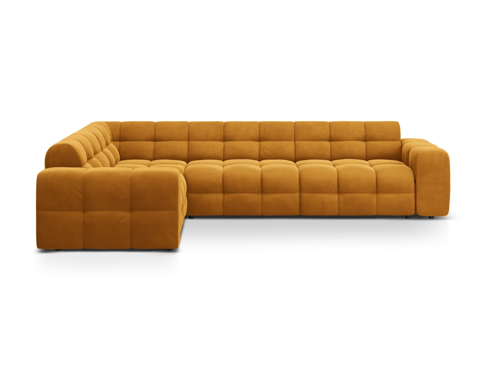 Kendal Velour links Ecksofa 6 Sitzer in Mustard-Magic Velvet präsentiert im Onlineshop von KAQTU Design AG. Ecksofa links ist von Micadoni