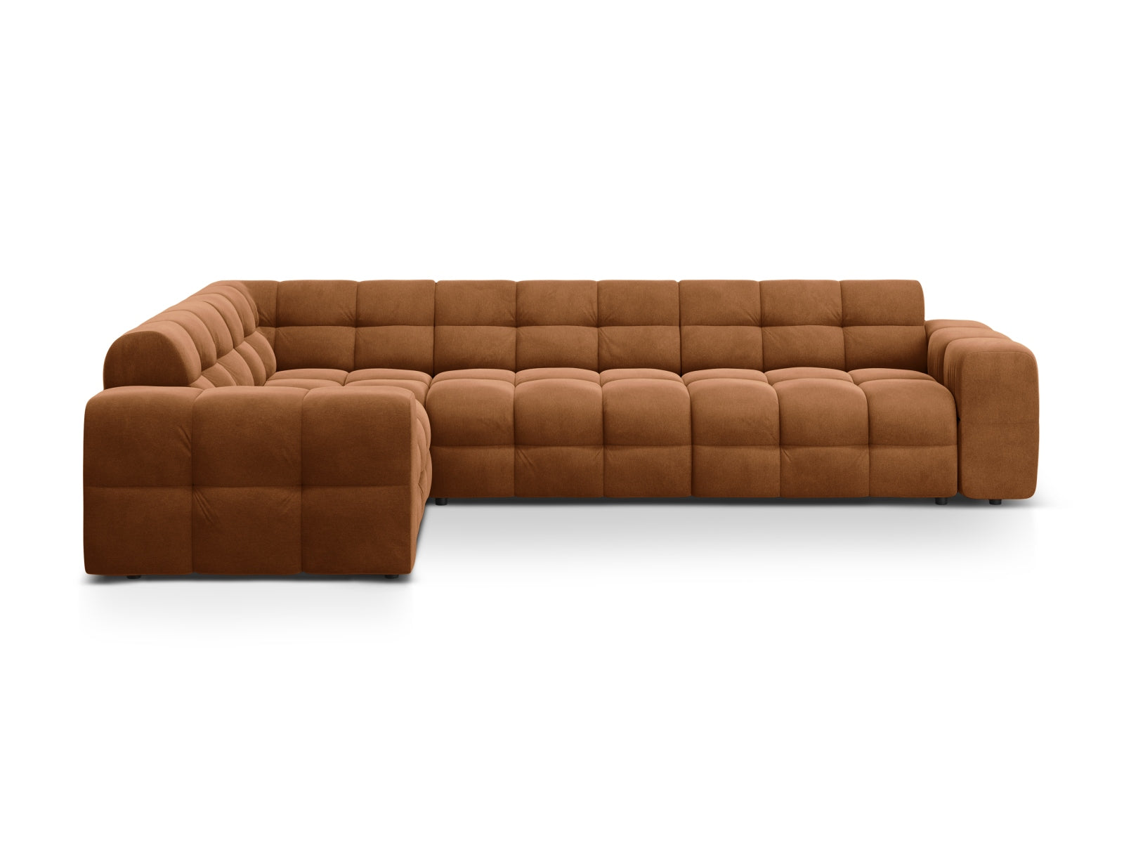 Kendal Velour links Ecksofa 6 Sitzer in Camel-Magic Velvet präsentiert im Onlineshop von KAQTU Design AG. Ecksofa links ist von Micadoni