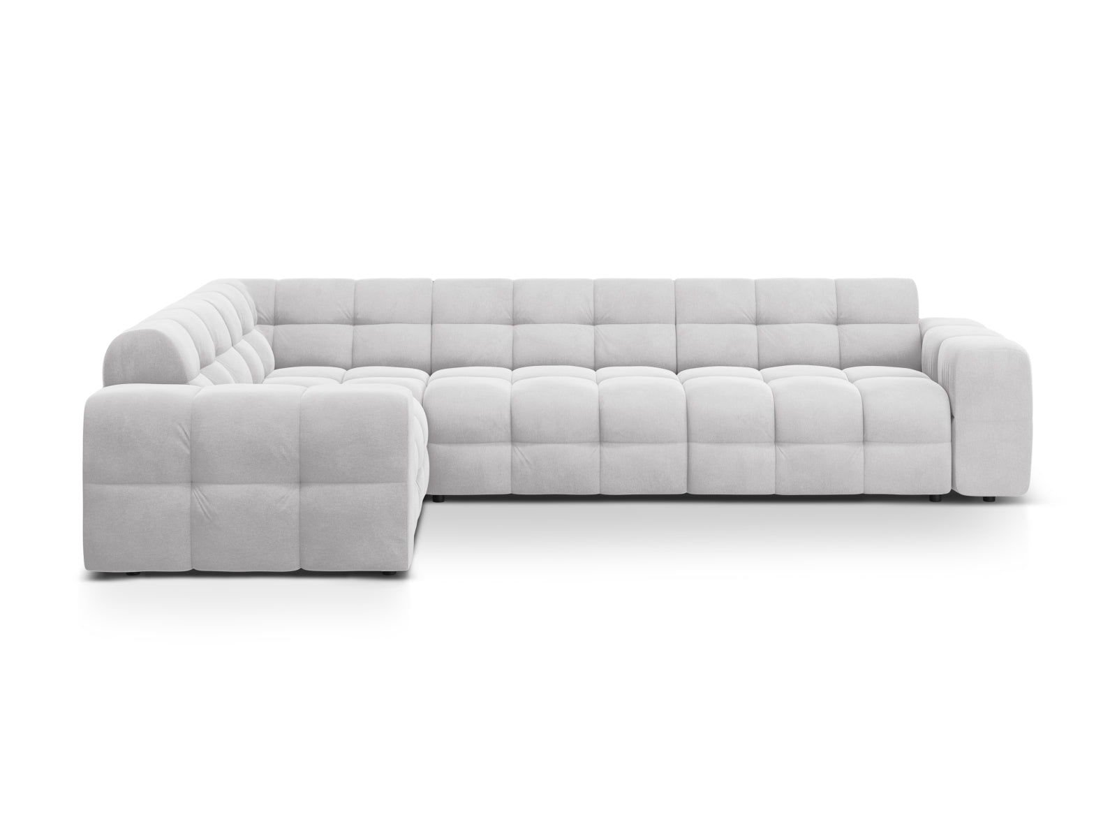 Kendal Velour links Ecksofa 6 Sitzer in Light Grey präsentiert im Onlineshop von KAQTU Design AG. Ecksofa links ist von Micadoni