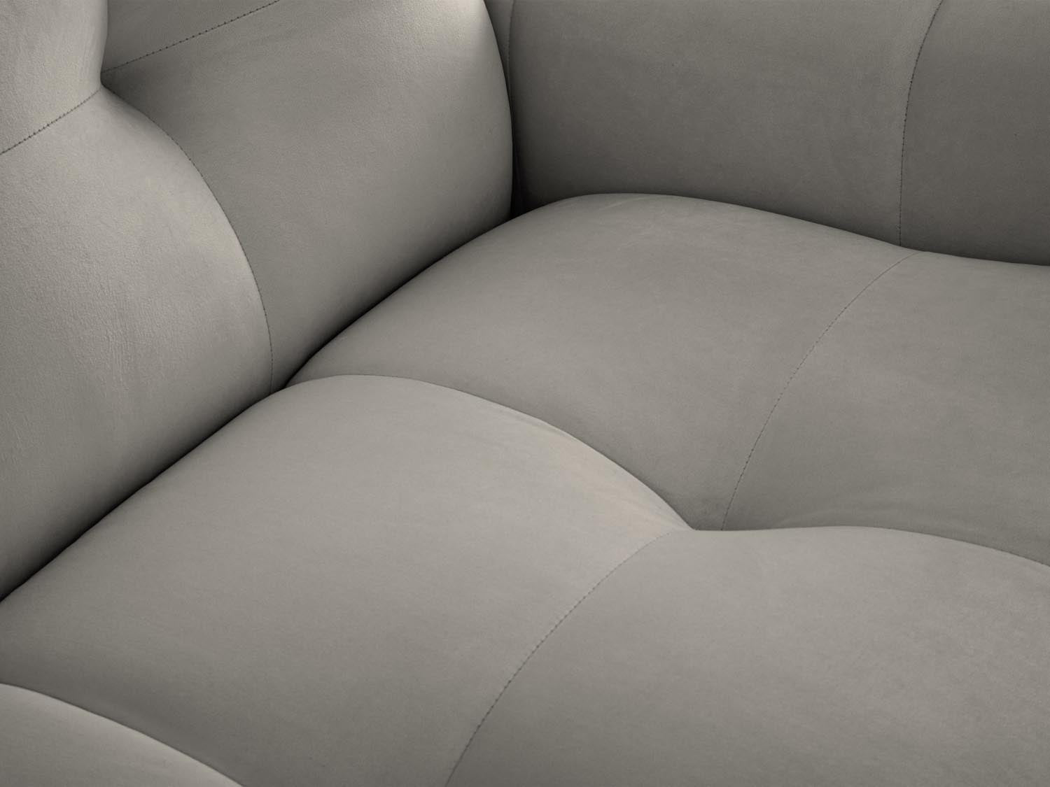 Elegantes Kendal Velour Ecksofa in Dunkelgrau, linksseitig, bietet Platz für 6 Personen und ergänzt stilvoll jedes moderne Zuhause.