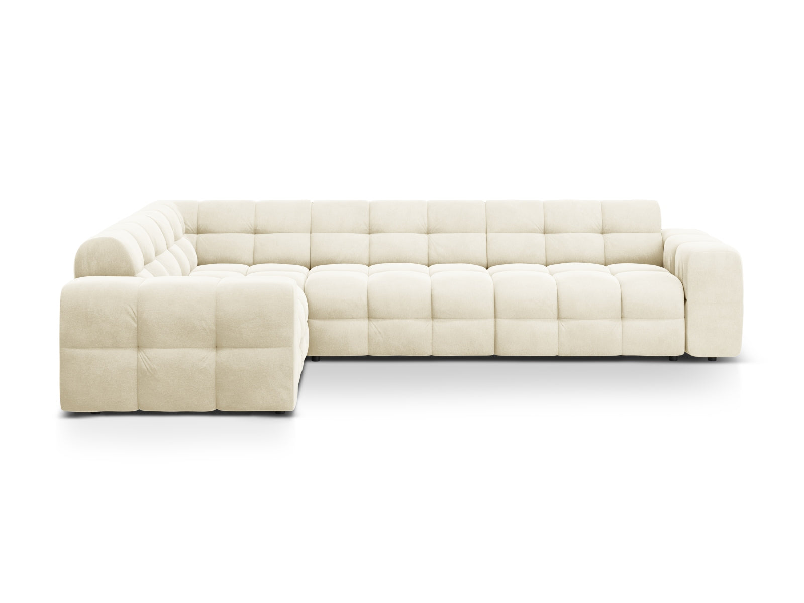 Kendal Velour links Ecksofa 6 Sitzer in Ivory-Magic Velvet präsentiert im Onlineshop von KAQTU Design AG. Ecksofa links ist von Micadoni