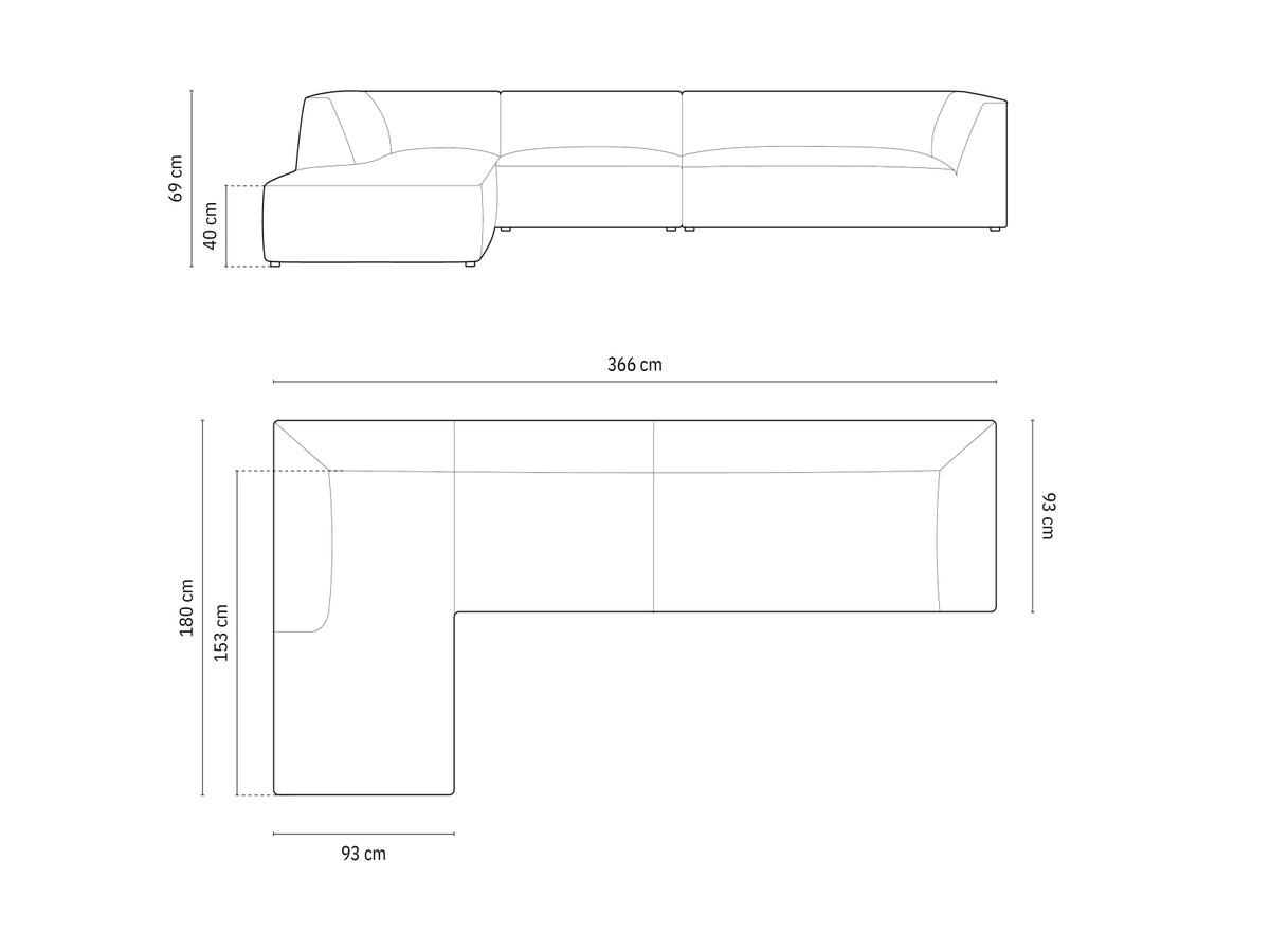 Ruby Modulares Ecksofa links 5 Sitzer in Navy Blue-Ottawa präsentiert im Onlineshop von KAQTU Design AG. Ecksofa links ist von Micadoni