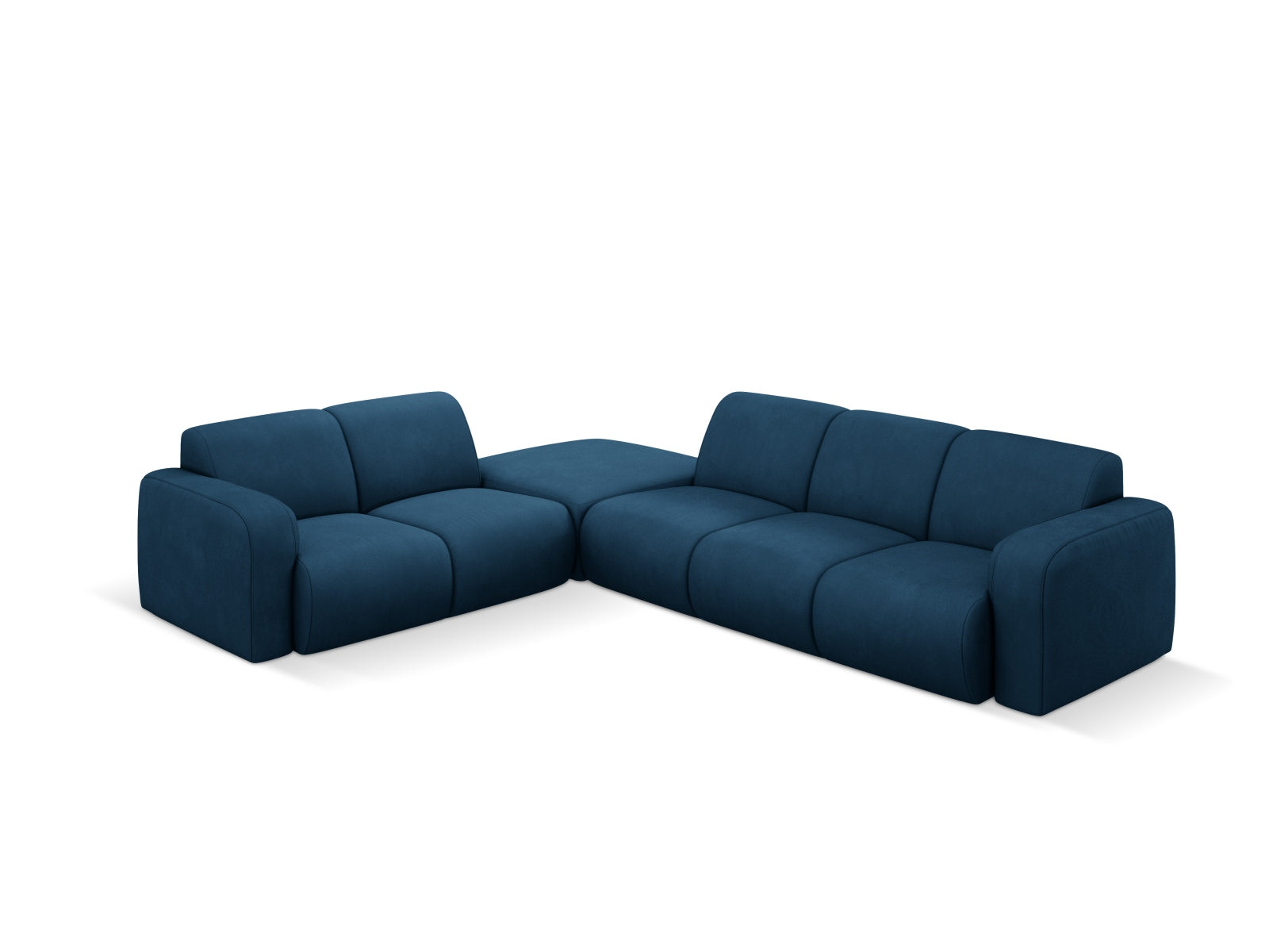 Stylisches Molino Ecksofa links für 6 Personen in Royal Blue-Rebel, ideal für moderne Wohnräume, erhältlich bei KAQTU Design AG.