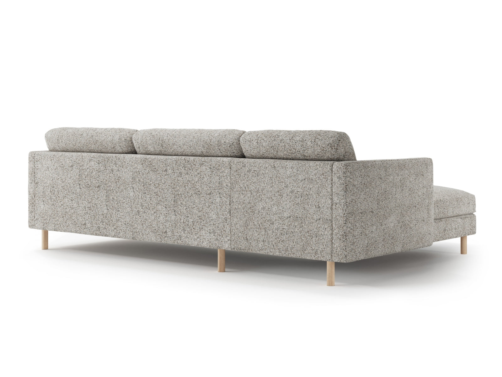 Elegantes Eden Ecksofa links im modernen Stil, ideal für gemütliche Stunden im Wohnzimmer, mit hochwertigem Bezug in Beige Melange.