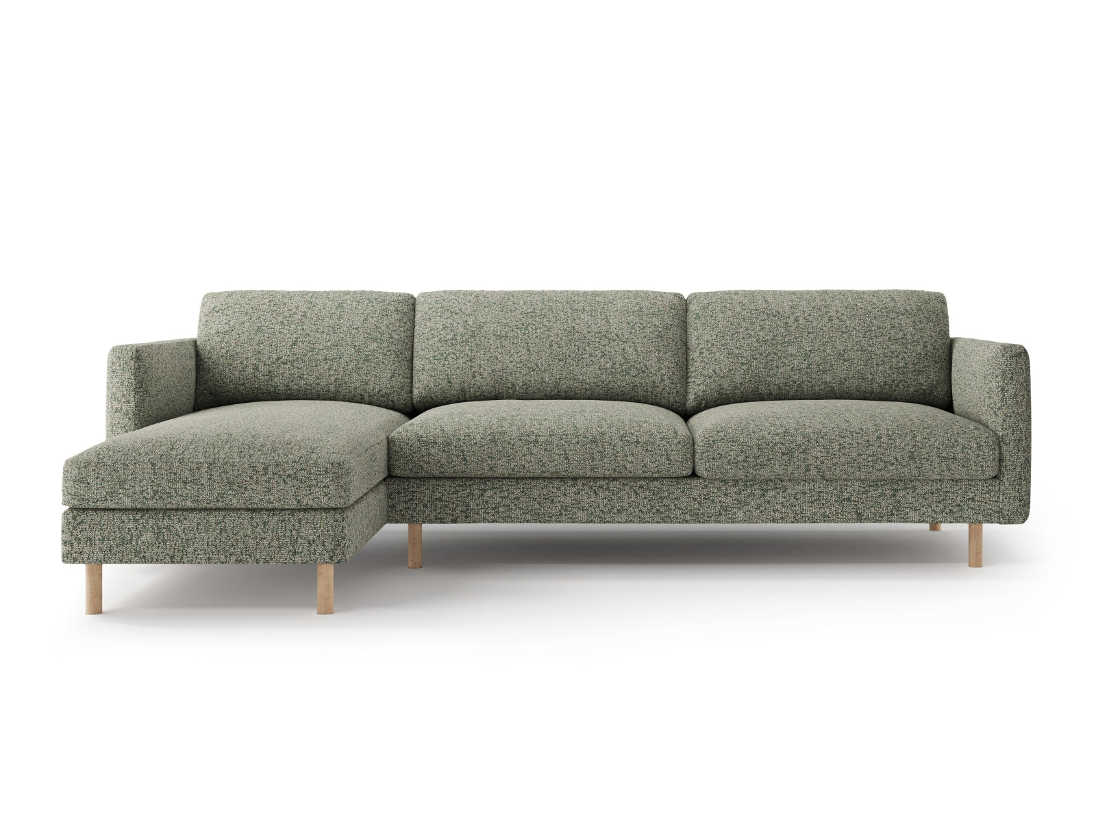 Eden Ecksofa links 4 Sitzer in Moss Green Melange-Puente präsentiert im Onlineshop von KAQTU Design AG. Ecksofa links ist von Micadoni