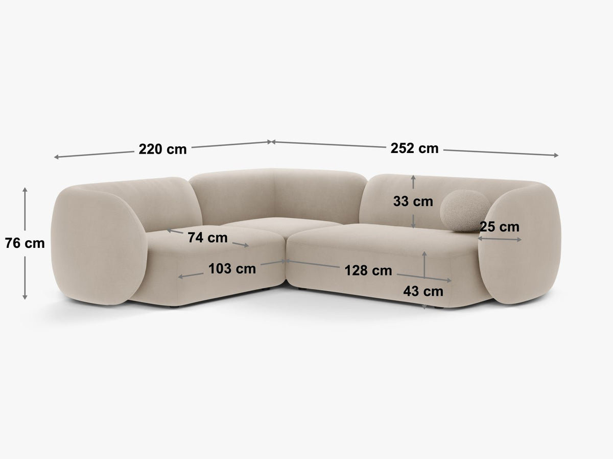 4-Sitzer Ecksofa links modular Kate in Pink Melange-Puente präsentiert im Onlineshop von KAQTU Design AG. Ecksofa links ist von Micadoni