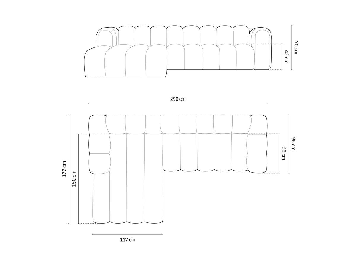 Lupine Modulares Ecksofa links 4 Sitzer in Light Beige-Eden präsentiert im Onlineshop von KAQTU Design AG. Ecksofa links ist von Micadoni