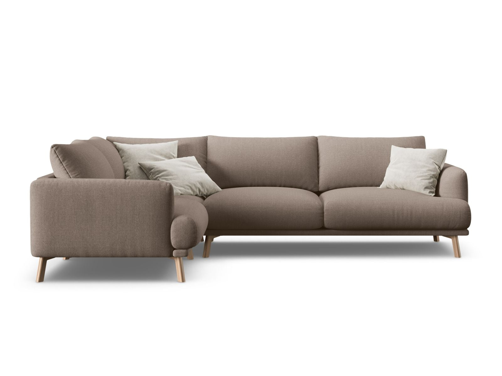 4-Sitzer Ecksofa links Naomi in Cappuccino-Liberty präsentiert im Onlineshop von KAQTU Design AG. Ecksofa links ist von Micadoni