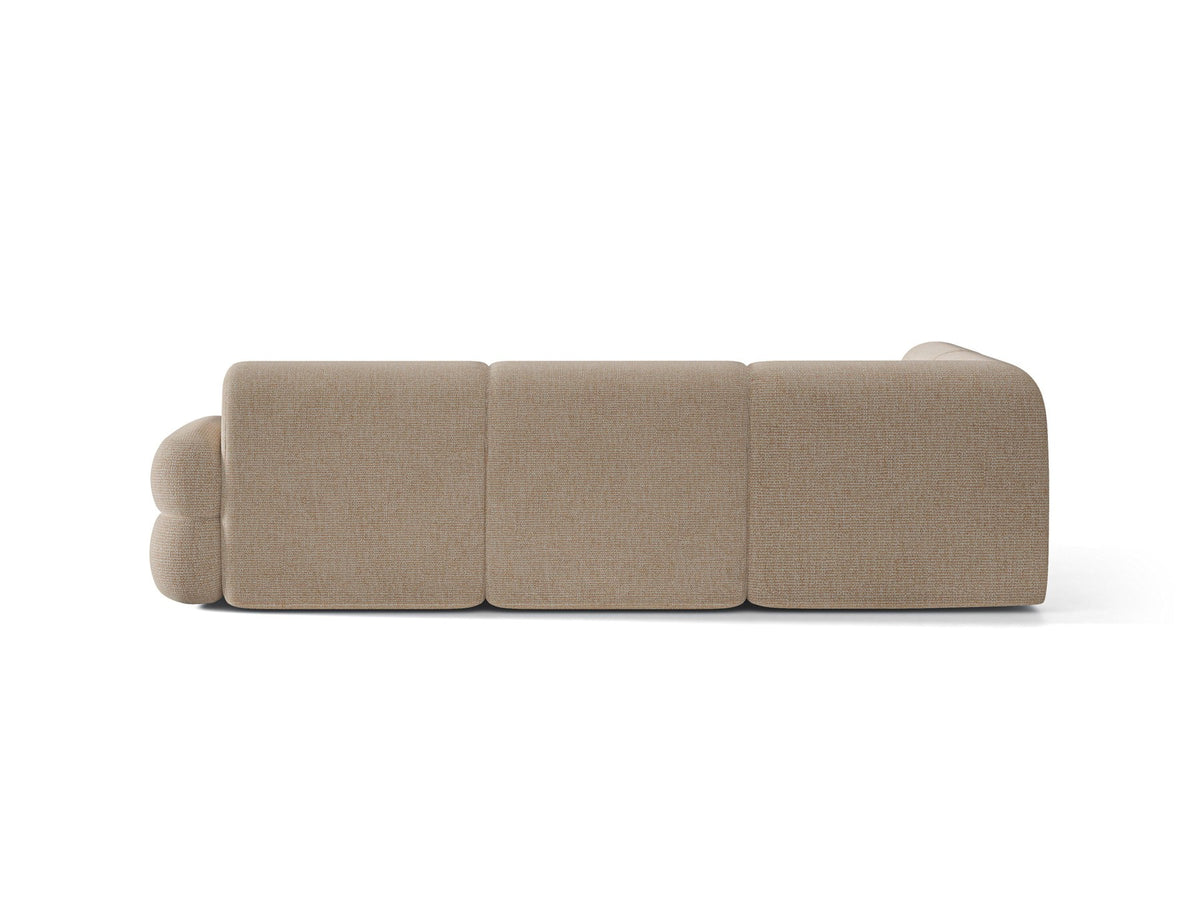 Micadoni Neo Linkes Ecksofa in Dunklem Olivgrün, L-Sofa links mit tiefer Sitzfläche, hoher Rückenlehne und schwarzen Kunststoffbeinen.