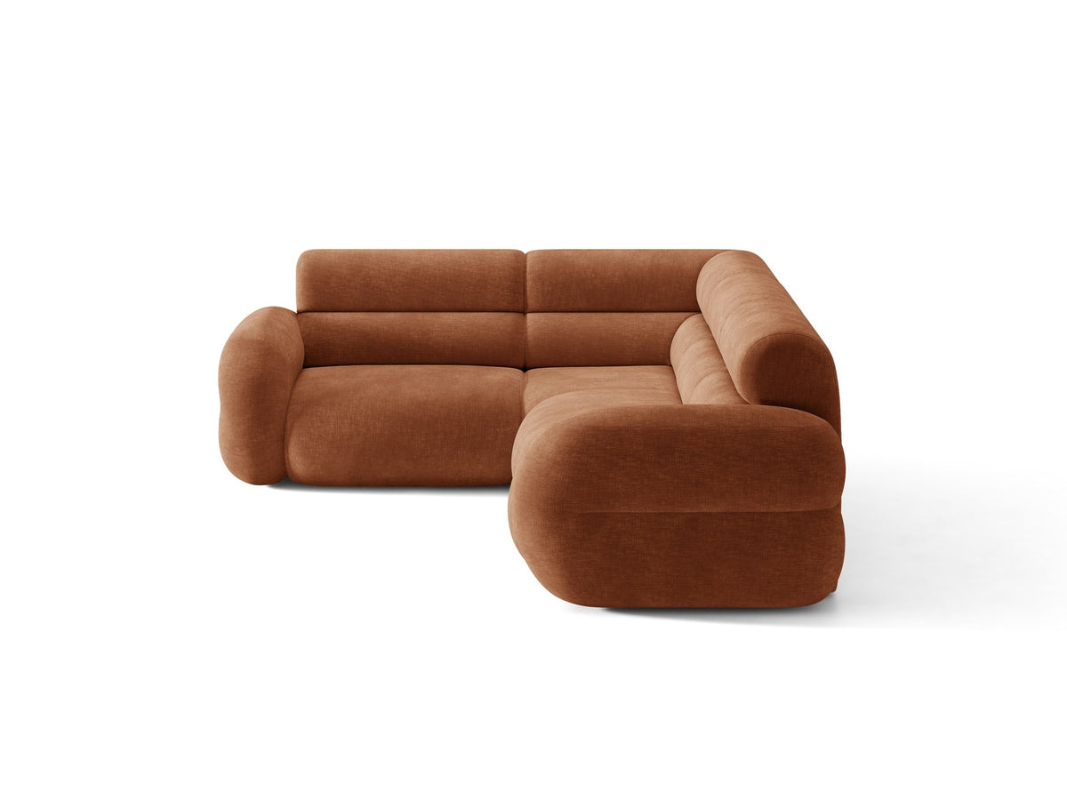 Micadoni Neo Linkes Ecksofa in Dunklem Olivgrün, L-Sofa links mit tiefer Sitzfläche, hoher Rückenlehne und schwarzen Kunststoffbeinen.