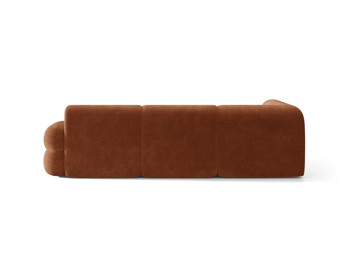 Micadoni Neo Linkes Ecksofa in Dunklem Olivgrün, L-Sofa links mit tiefer Sitzfläche, hoher Rückenlehne und schwarzen Kunststoffbeinen.