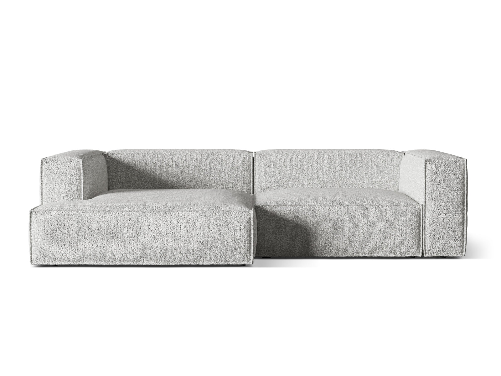 Nuria Boucle Modular Ecksofa links 4 Sitzer in Silver präsentiert im Onlineshop von KAQTU Design AG. Ecksofa links ist von Micadoni