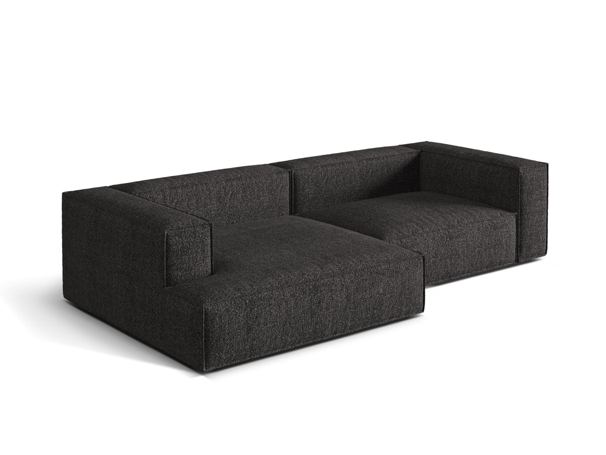 Nuria Boucle Modular Ecksofa links 4 Sitzer in Anthracite-Monet präsentiert im Onlineshop von KAQTU Design AG. L-Sofa links ist von Micadoni
