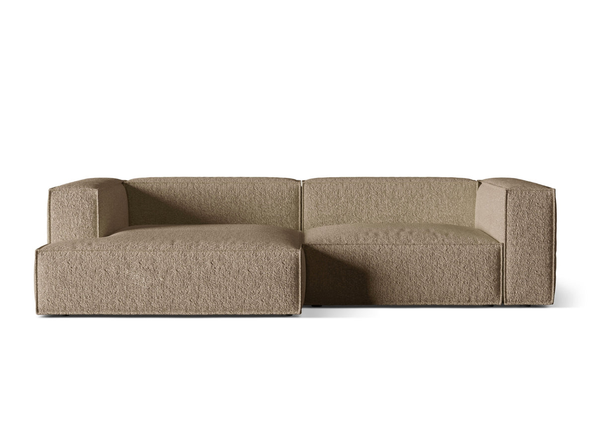 Nuria Boucle Modular Ecksofa links 4 Sitzer in Cappuccino-Monet präsentiert im Onlineshop von KAQTU Design AG. L-Sofa links ist von Micadoni