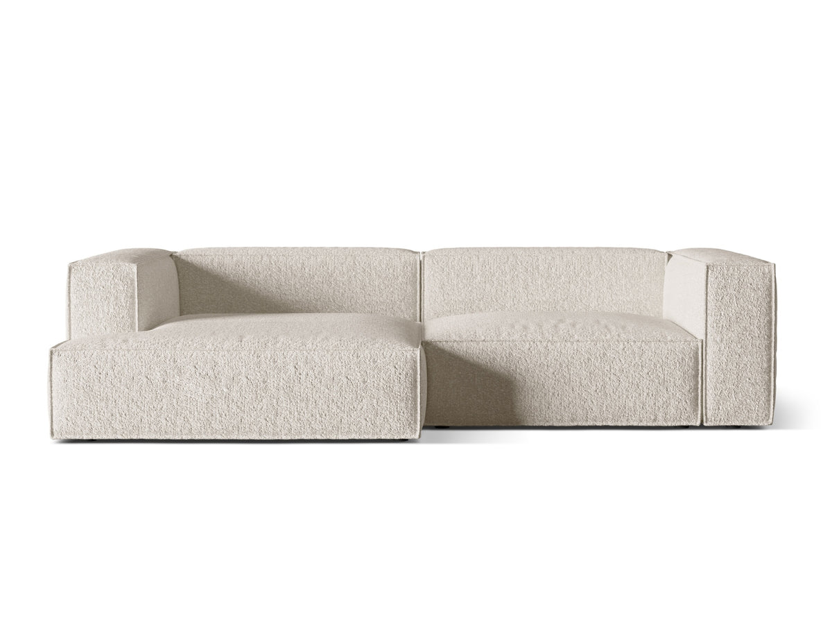 Nuria Boucle Modular Ecksofa links 4 Sitzer in Beige-Monet präsentiert im Onlineshop von KAQTU Design AG. L-Sofa links ist von Micadoni