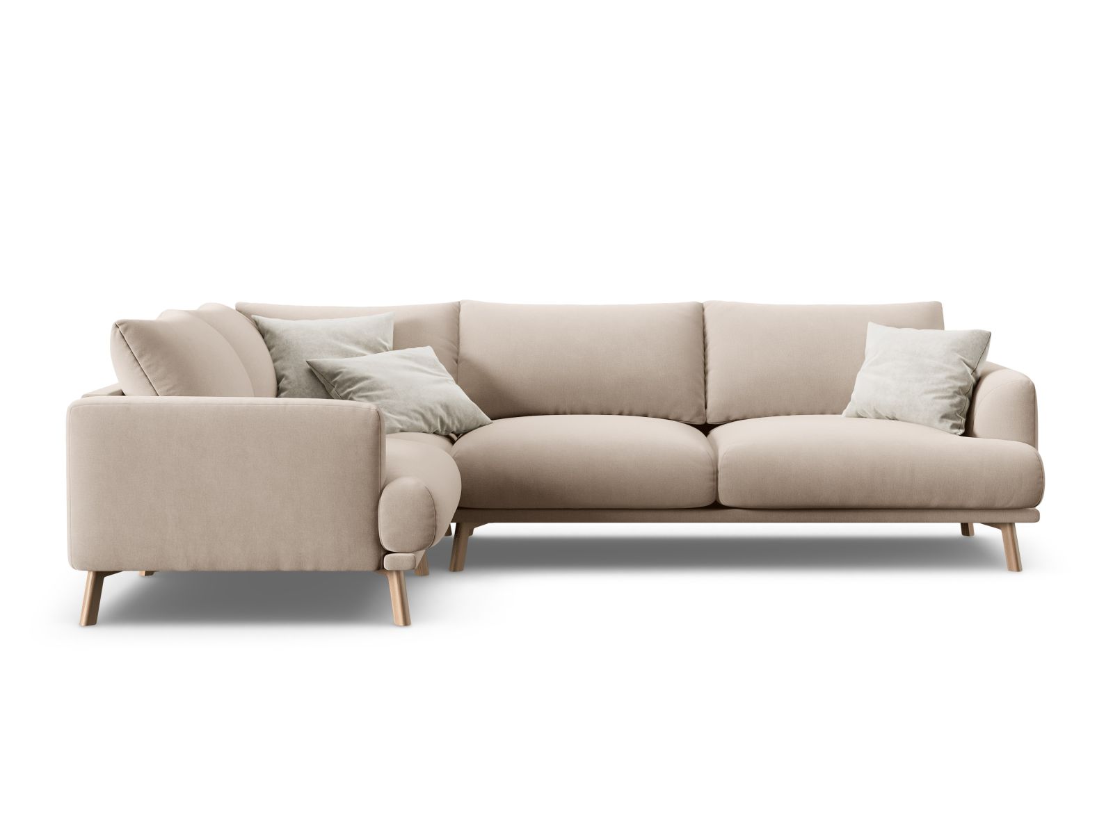 4-Sitzer Ecksofa links Naomi in Beige-Salvador präsentiert im Onlineshop von KAQTU Design AG. Ecksofa links ist von Micadoni